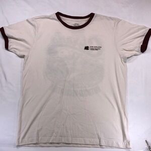 The Duck Company Colorado Outdoor Recreation Ringer Tee Cream Burgundy Mens L